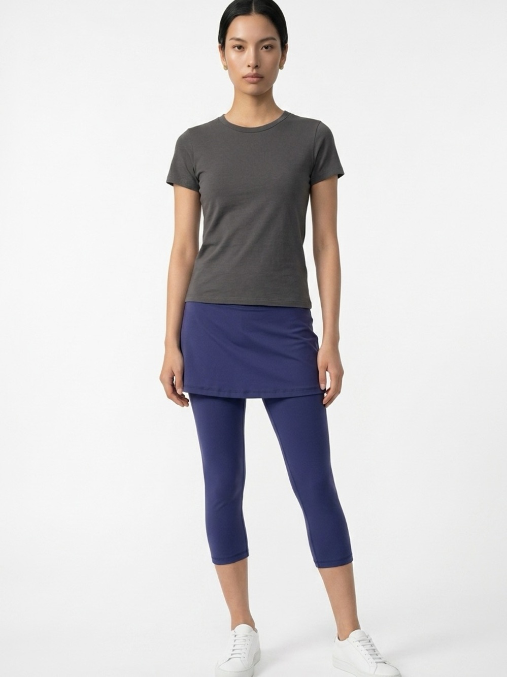 Sofibella Abaza Navy Blue Women's M Skort Capri Stretch Activewear Leggings